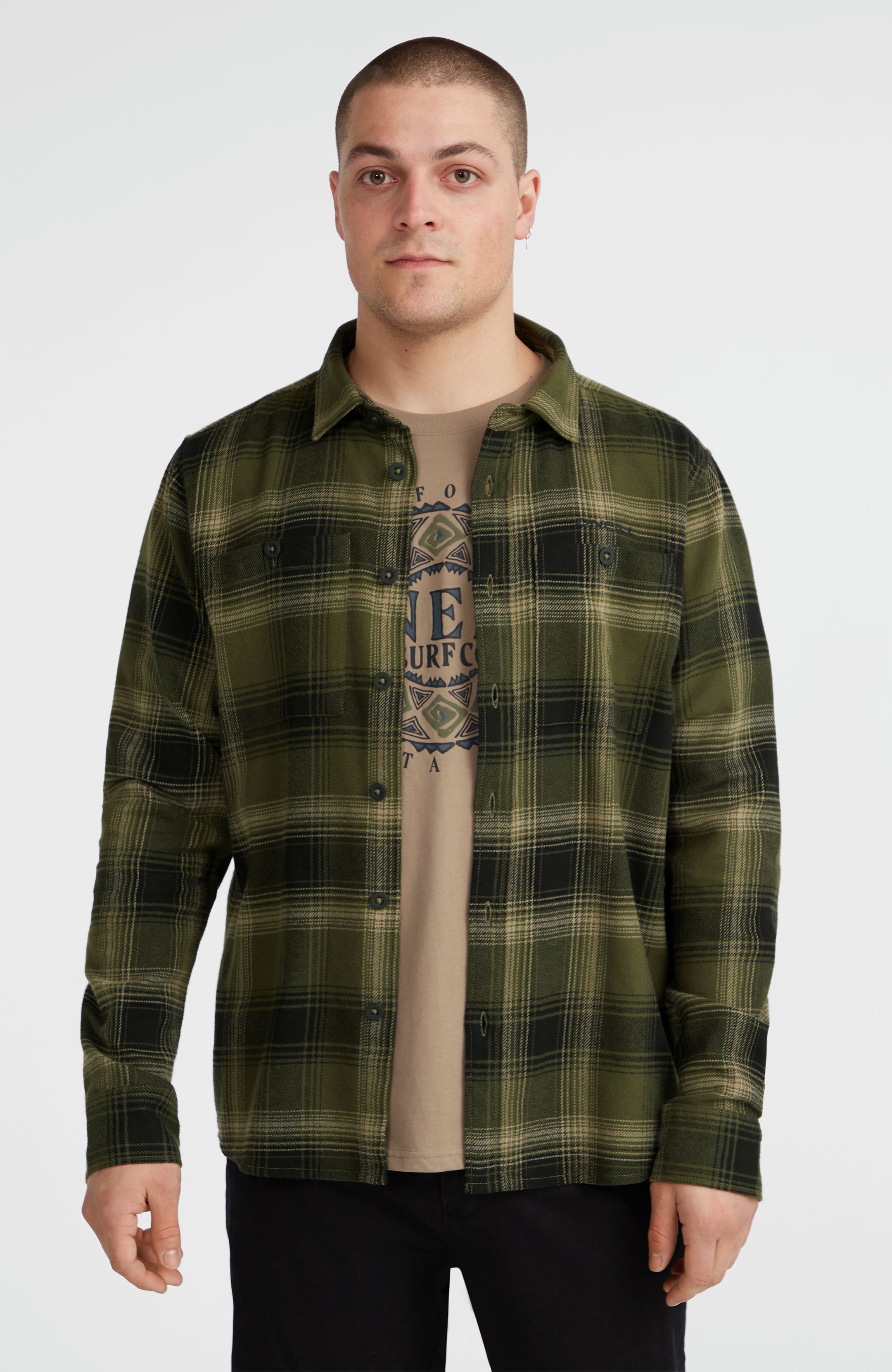 O'Neill Flannel Check Shirt - Green Check Small