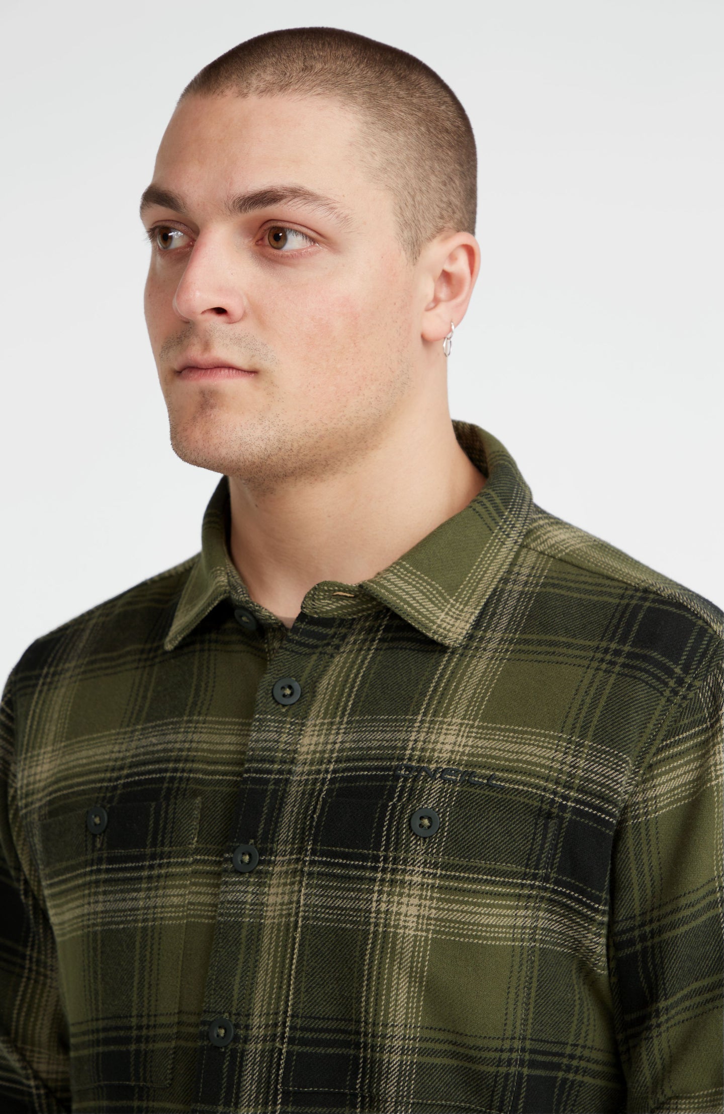 O'Neill Flannel Check Shirt - Green Check Small