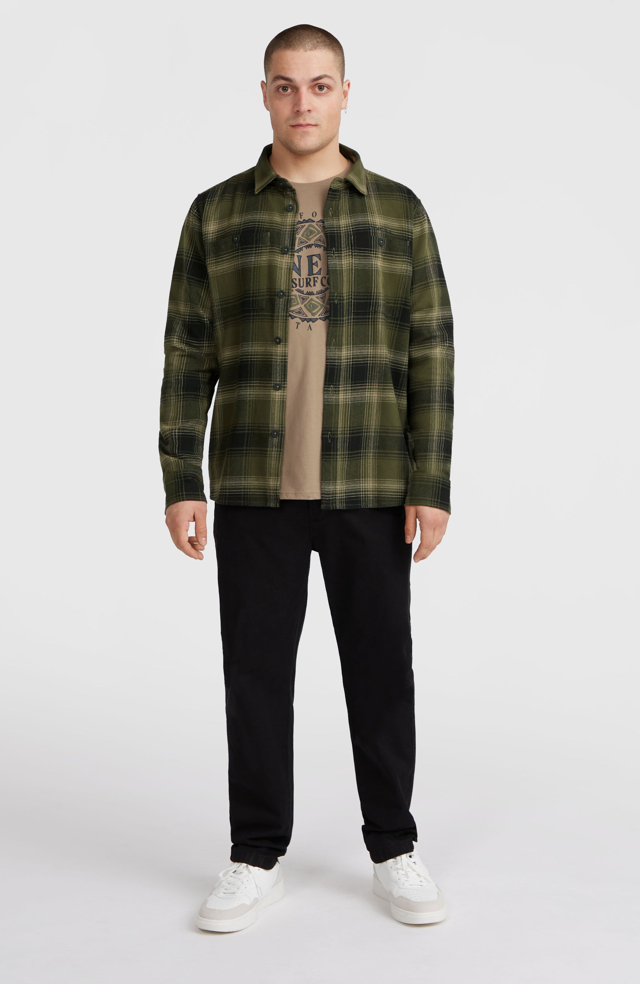O'Neill Flannel Check Shirt - Green Check Small