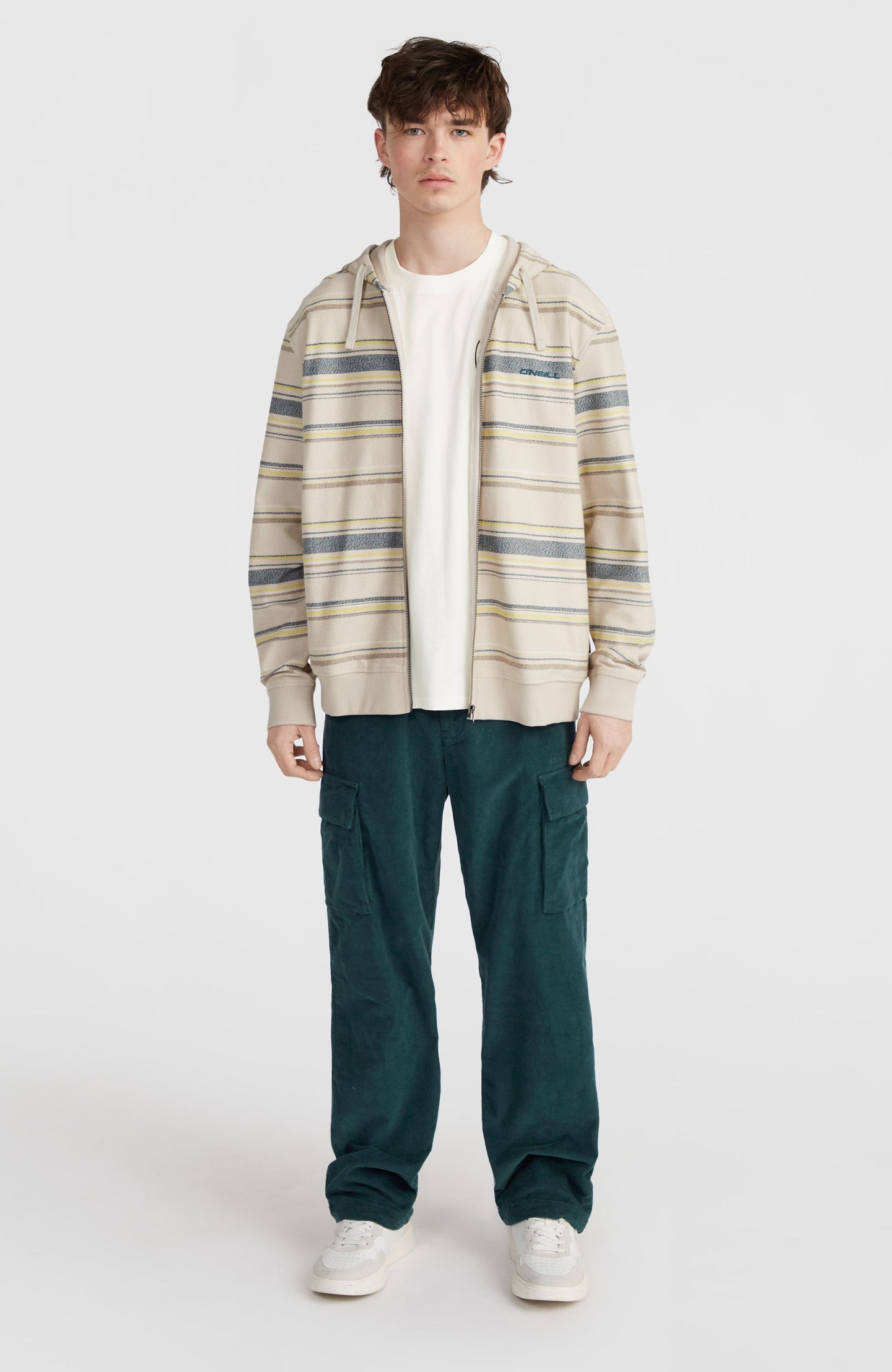 O'Neill Bavaro Fz Hoodie - Grey Vintage Stripe