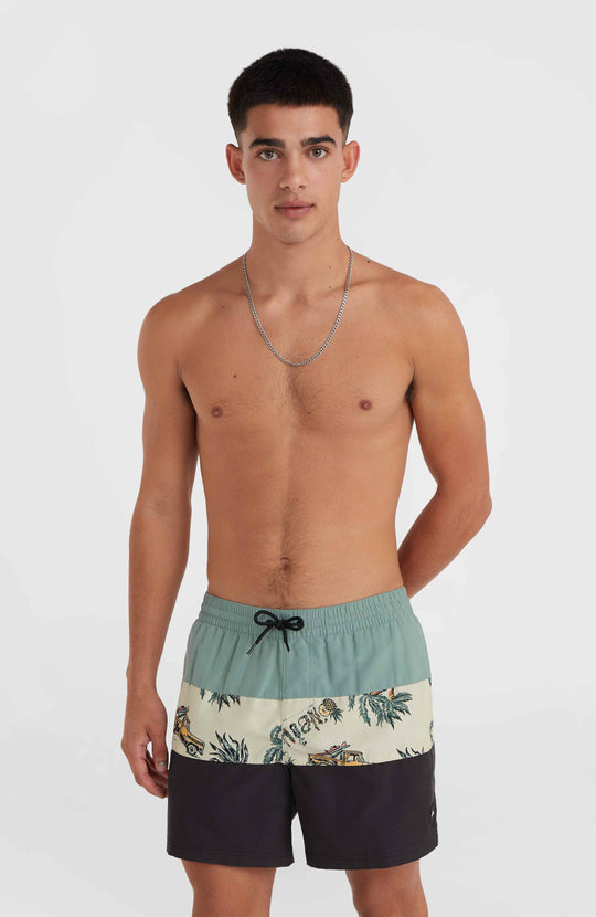 Mix & Match Cali Block 15'' Swim Shorts - Beige Venice Beach