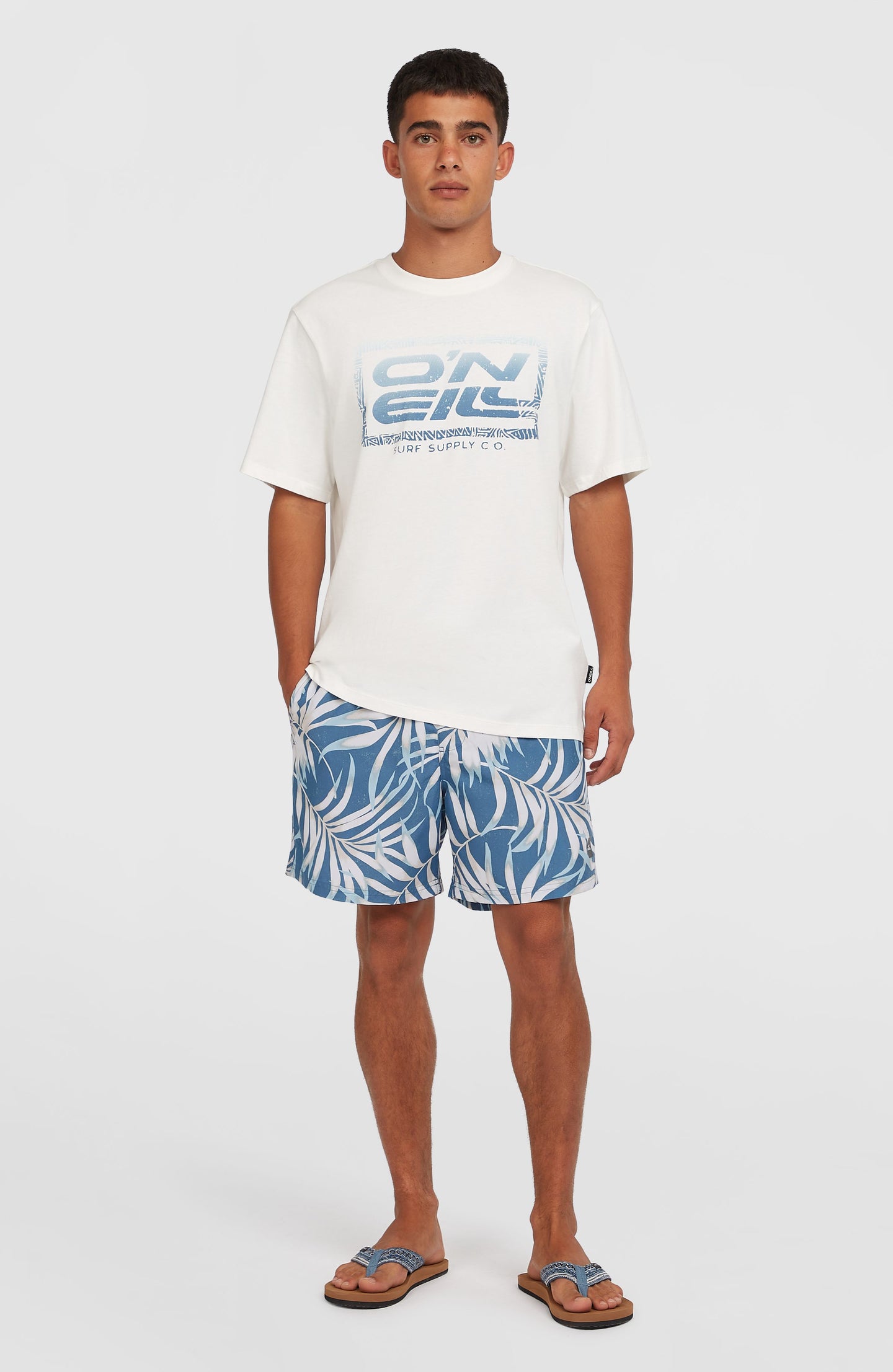 O'Neill Cali Floral 16'' Swimshorts - Blue Dipped Leaves