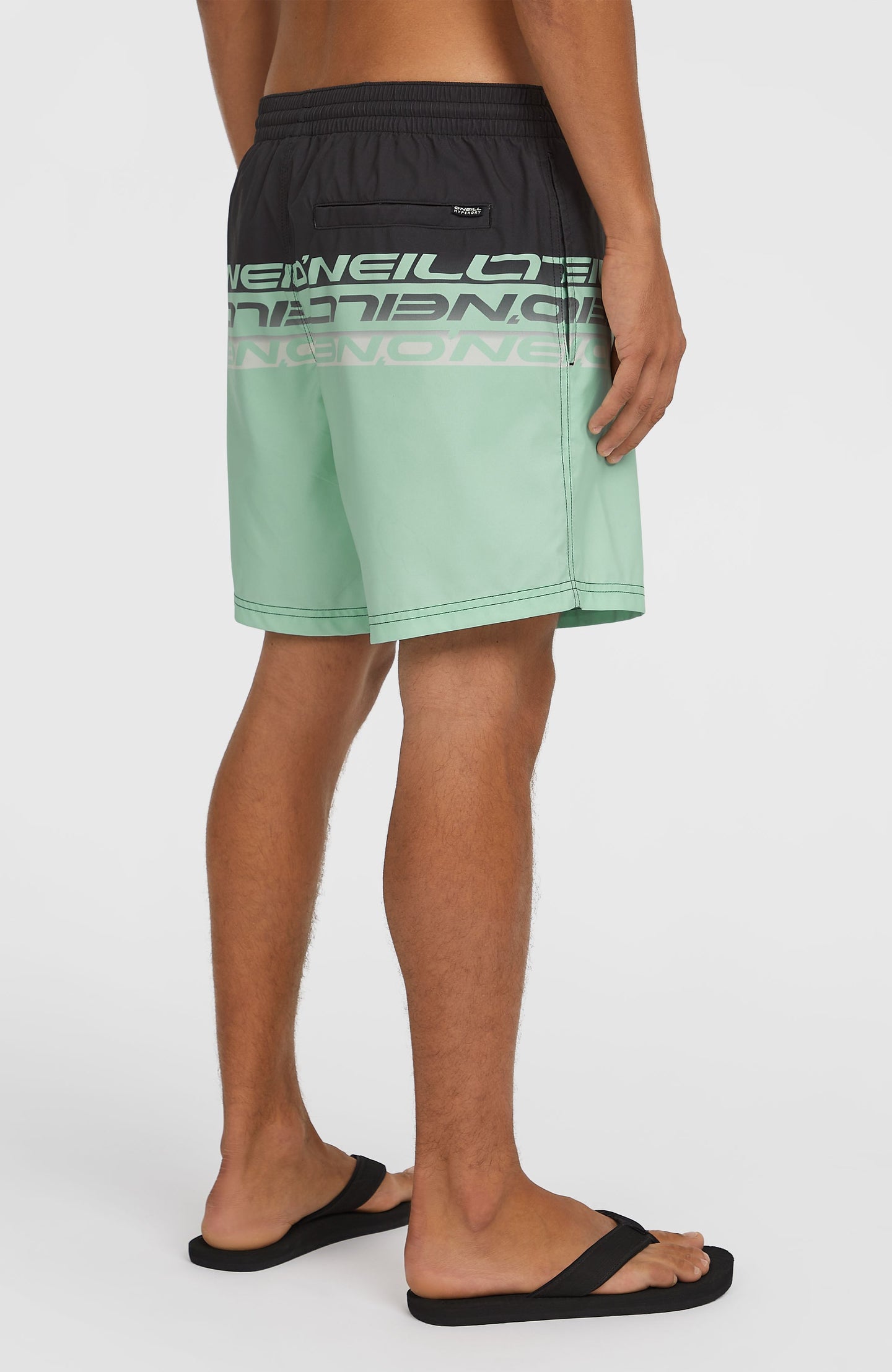 O'Neill Cali Stripe 16'' Swimshorts - Green/Black Upside Down Clean