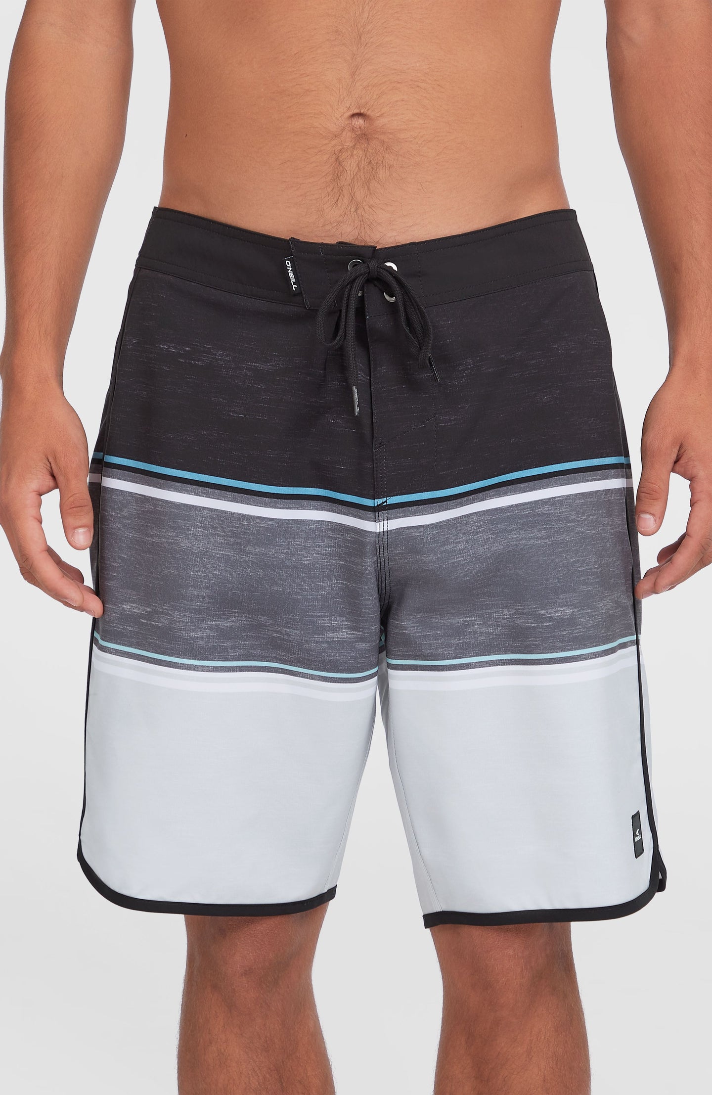 Lennox Scallop 19" Boardshorts - Black Out Colour Block