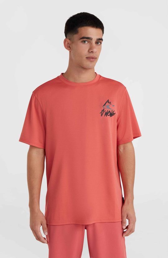 O’Neill Hybrid Logo Polygiene T-Shirt - Red Orcher