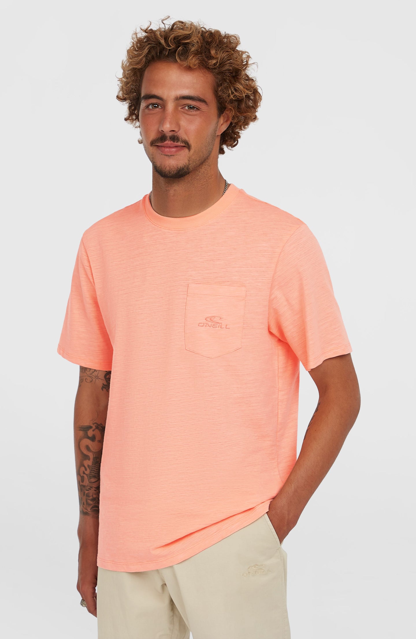 O'Neill Slub Chest Pocket T-Shirt - Coral Pop