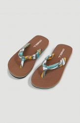 Ditsy Sun Sandals - Blue Rainbow Stripe