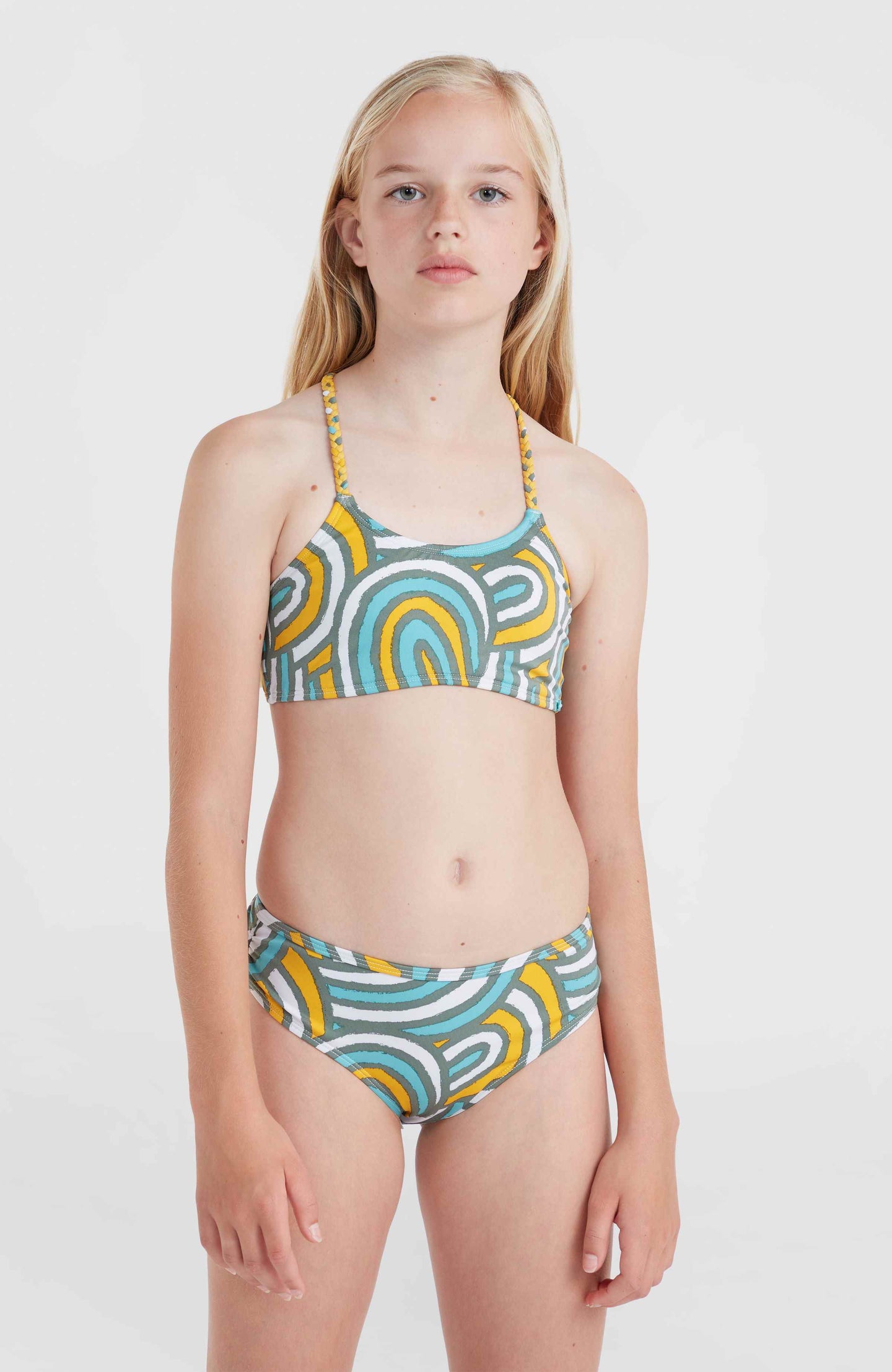 Mix And Match Tropics Bikini - Blue Rainbow Stripe