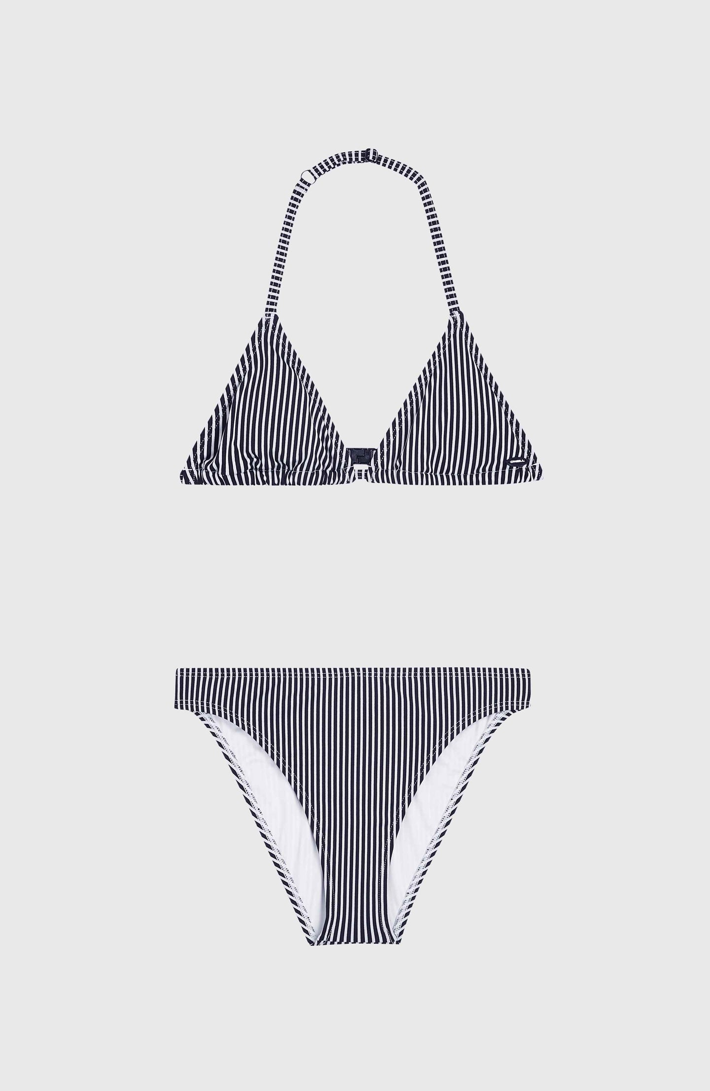Essentials Triangle Bikini - Black Simple Stripe