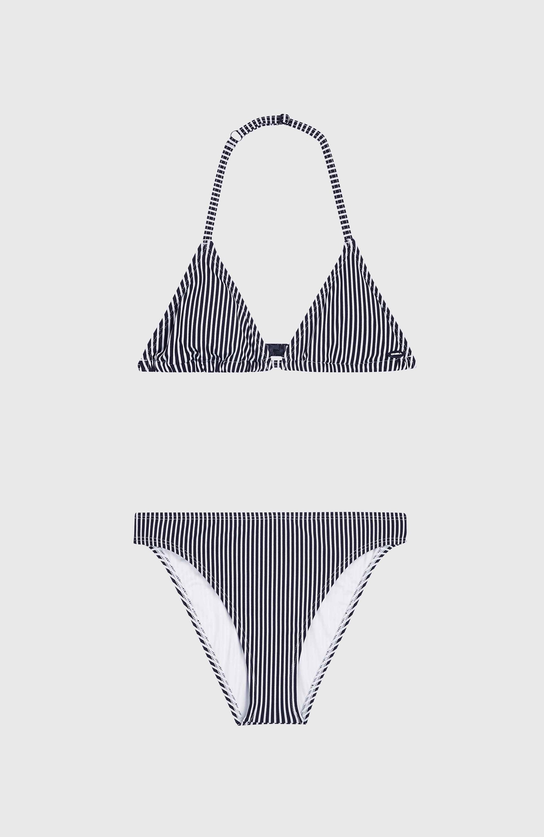 Essentials Triangle Bikini - Black Simple Stripe