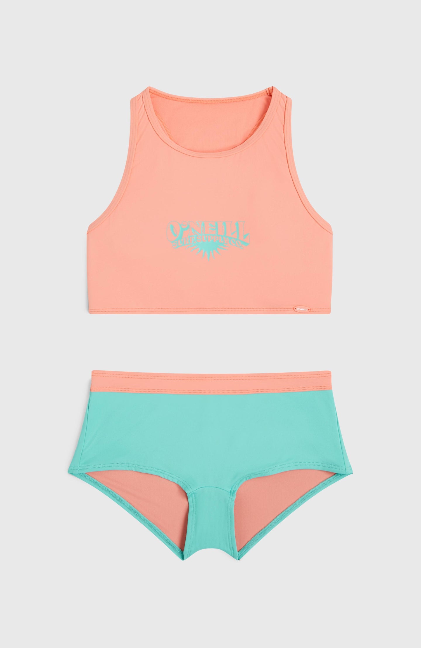O'Neill Cali Holiday Bikini Set - Coral Pink Colour Block