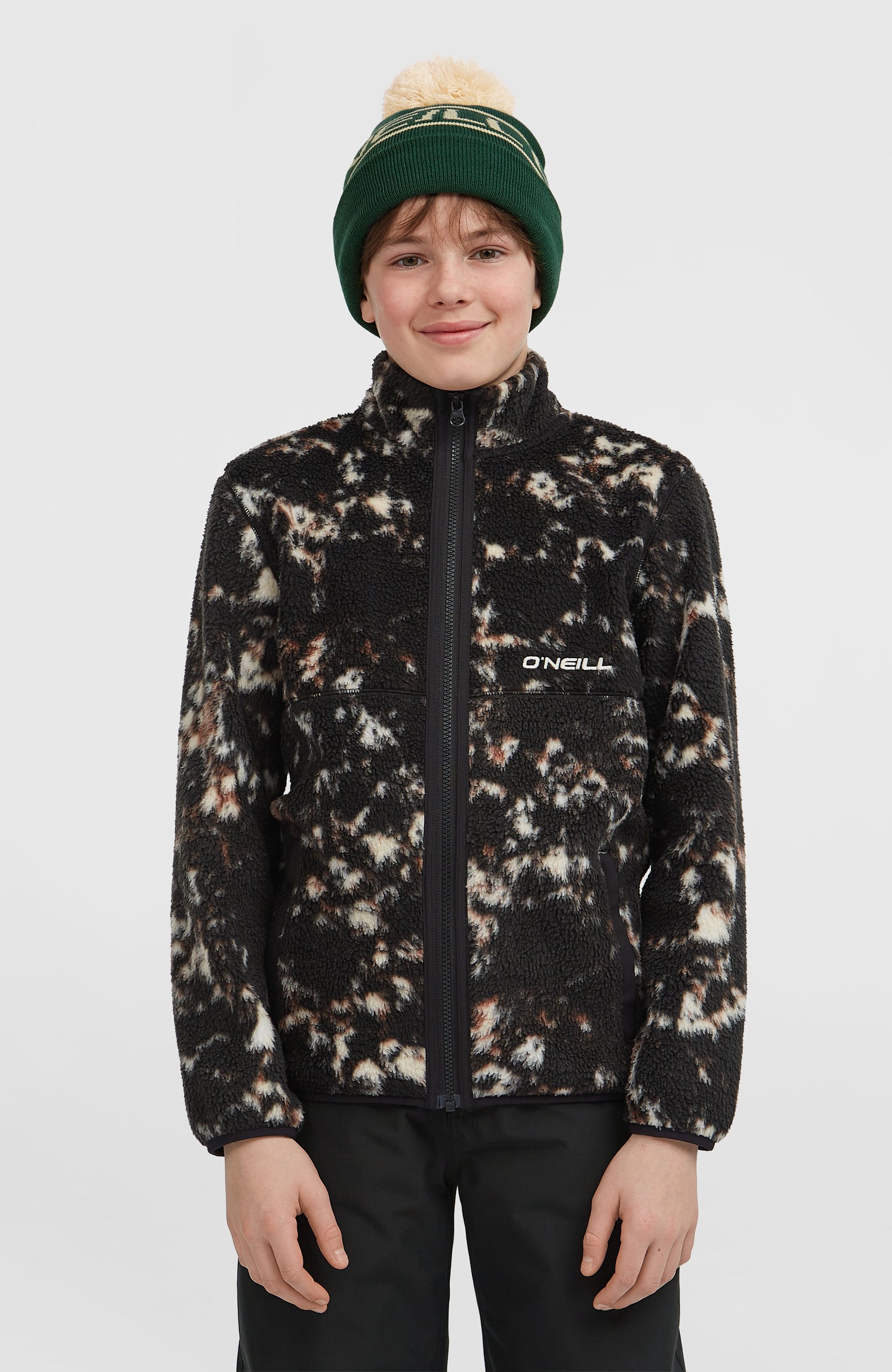 O'Neill High Pile Fz Fleece - Black/Beige Quarry