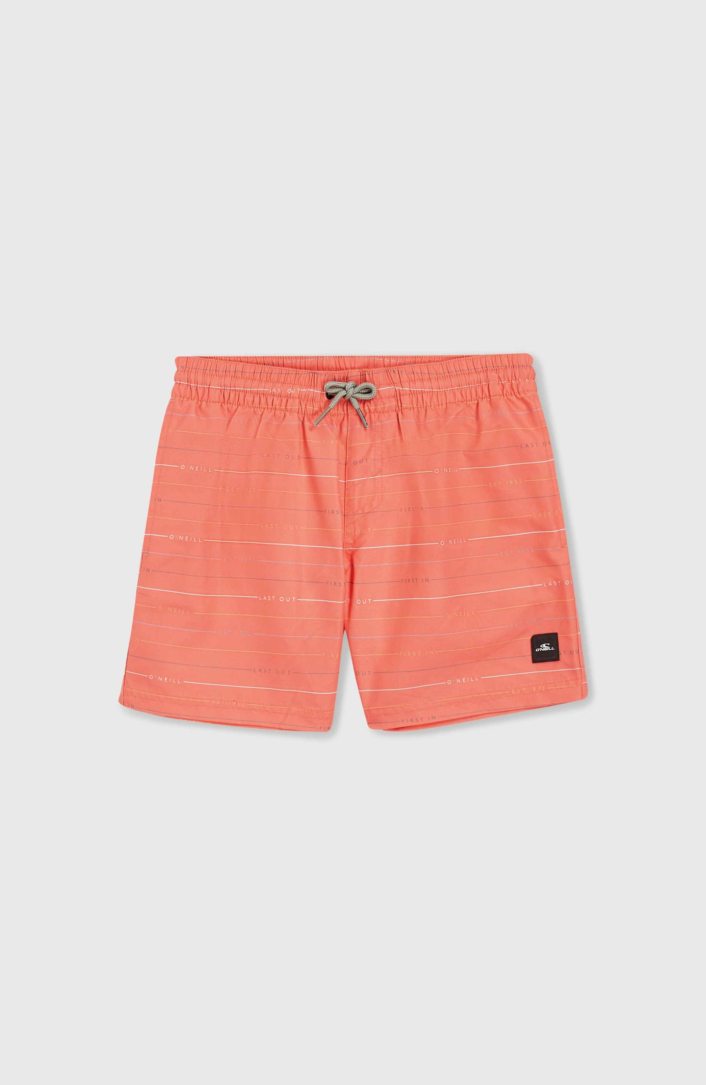 Mix & Match Cali First 13'' Swim Shorts - Living Coral First Name Stripe