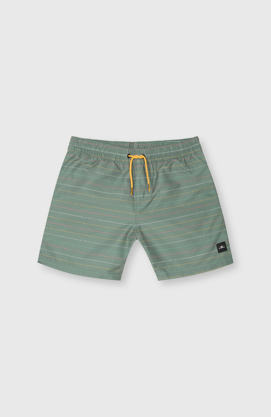 Mix & Match Cali First 13'' Swim Shorts - Lily Pad First Name Stripe