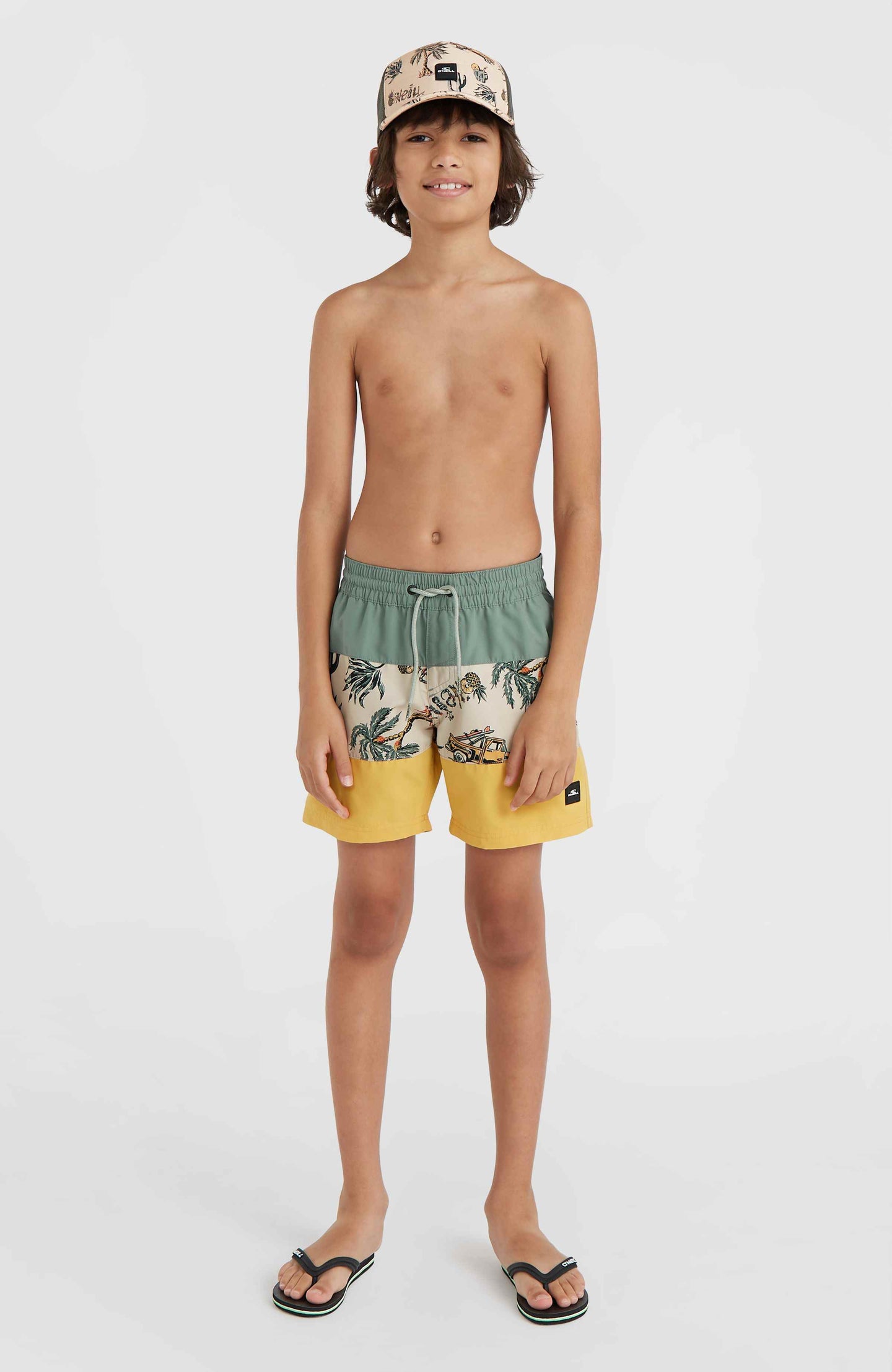 Mix & Match Cali Block 13'' Swim Shorts - Beige Venice Beach