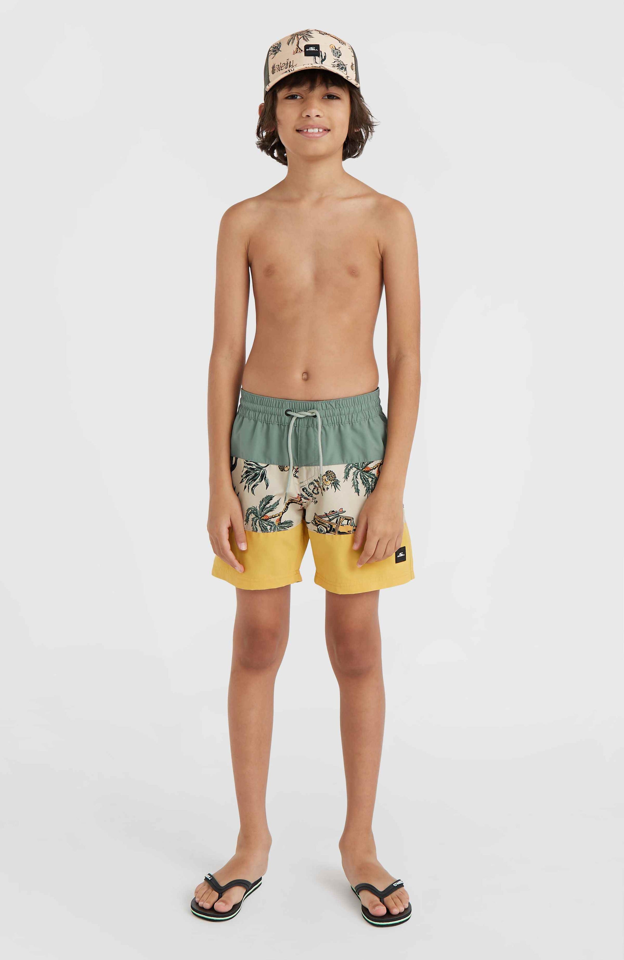 Mix & Match Cali Block 13'' Swim Shorts - Beige Venice Beach