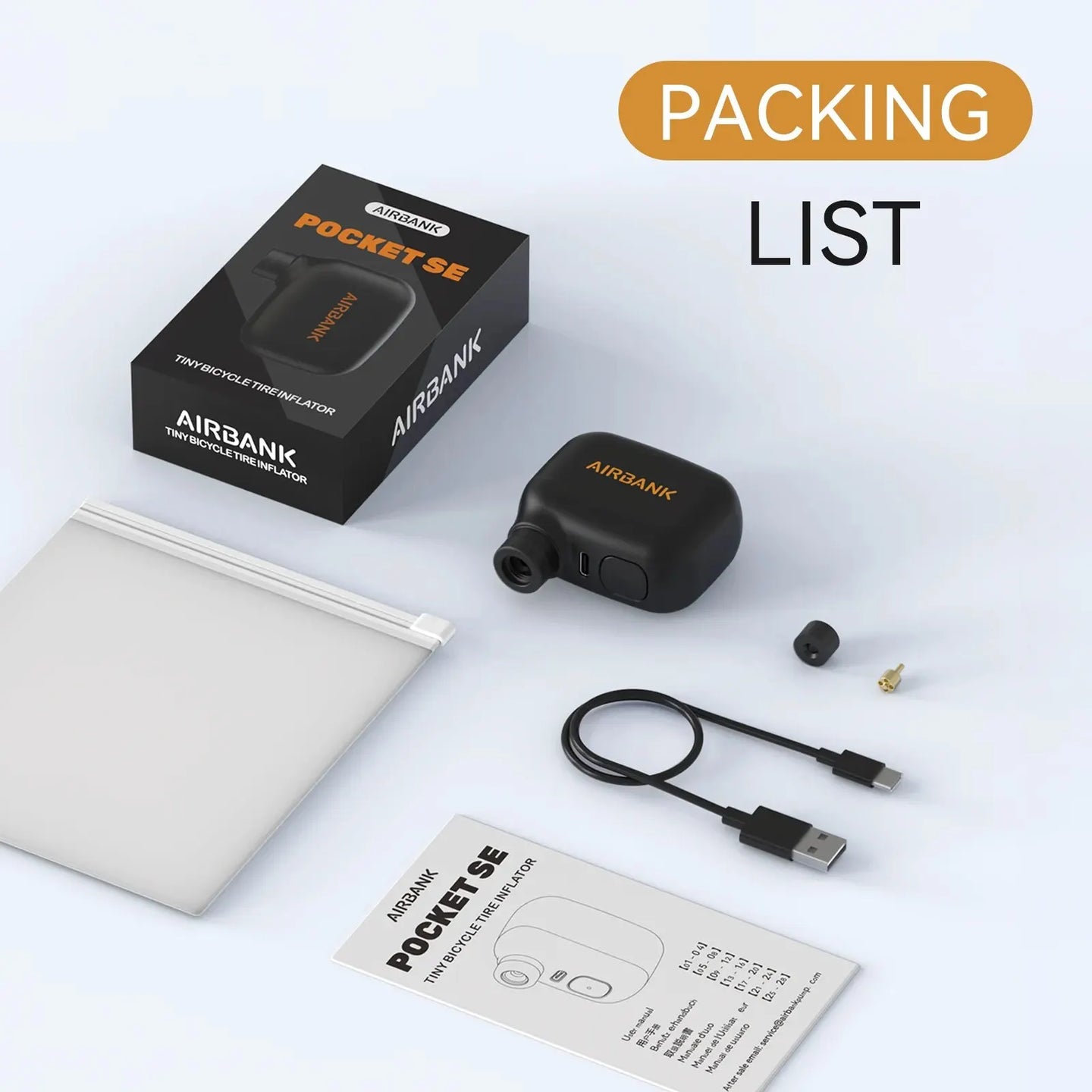 Mini Rechargeable Bike Pump – 100 PSI, USB-C